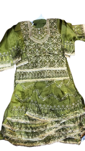 Costume pakistanais 3 pièces brodé pour enfants respirant Salwar Kameez robe prête à l'emploi dentelle pour les occasions de club robe de fille - Product Image 5