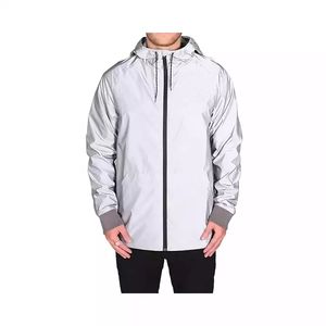 Chaquetas Cortavientos Impermeables de Nailon de Alta Calidad con Logotipo Personalizado para Hombre, Chaquetas Reflectantes con Capucha para Hombre - Product Image 1
