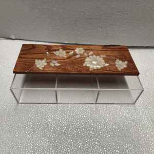 Luxury Acrylic MOP Inlay Gift <b>Box</b> with <b>Wooden</b> <b>Lid</b> Elegant Chocolate & Sweets Storage for Wedding and Home Decor - Product Image 1