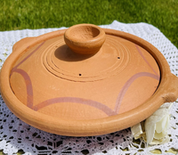 Tajine traditionnelle plate faite à la main sans plomb, ustensiles de cuisine marocain faits à la main
