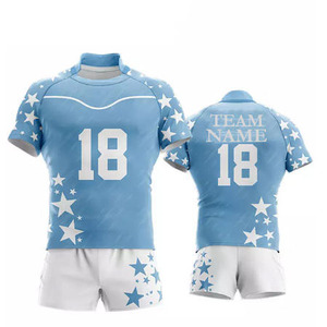 Conjuntos de uniformes de camiseta de rugby hechos a medida OEM, ropa de fútbol unisex transpirable de manga corta de alta calidad - Product Image 1