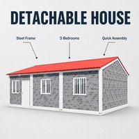 Maison conteneur modulaire de luxe de 20 pieds, détachable, villa préfabriquée moderne, maison en kit pour bureau ou site distancé