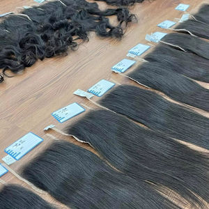 Extensions de cheveux humains en dentelle trans et HD, couleur noire naturelle, cheveux vietnamiens tissés, prêts à être expédiés - Product Image 1