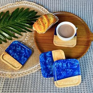 Durable and Stylish Classic Design Wood <b>Epoxy</b> <b>Table</b> Coaster Low Price Mats & Pads for <b>Table</b> Protection for Christmas - Product Image 3