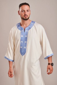 Robe de créateur pour hommes 2025 grande taille Thobes Jubbah vêtements islamiques respirants en vrac quantité porter pour adultes - Product Image 4