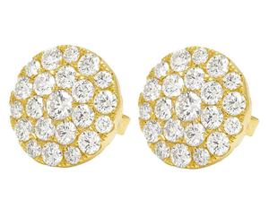 ต่างหูกลมแบบคลาสสิกสีขาวและสีโรสโกลด์ชุบด้วยเพชรที่ปลูกในห้องแล็บสำหรับทุกเพศสไตล์หรูหรา - Product Image 2