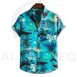 2025 hommes décontracté hawaïen imprimé chemises Polyester col rabattu Anti-rides grande taille été hawaïen imprimé décontracté pour hommes - Product Image 5
