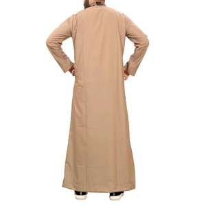 Jubba Arabe, Robe Islamique Longue, Coupe Ample, en Polyester, Manches Longues, Décontractée, Respirante, Col en V, Broderie, pour Homme, Style Plage - Product Image 2