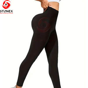 <b>High</b> Quality Women's <b>High</b> <b>Waisted</b> Yoga <b>Leggings</b> Sets Breathable Spandex/Nylon Fabric Full Length <b>with</b> <b>Pockets</b> - Product Image 4