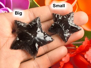 Pendentif briolette de guérison en cristal d'étoile d'obsidienne noire naturelle pierres précieuses à facettes en vrac obsidienne croissant sculpture breloques en diamant - Product Image 2