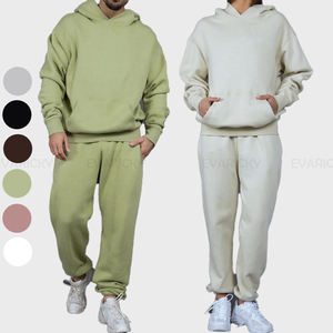 Nouvelle mode Pure Color 400 Gsm Sportswear 60% coton 40% Polyester pantalons de survêtement et unisexe Baggy Hoodies ensembles Jogging survêtement - Product Image 1