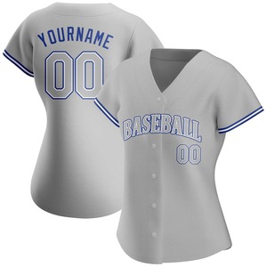 Maillot de baseball authentique royal gris personnalisé - Product Image 5