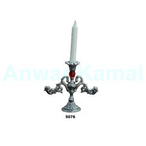 Engraved Silver Solid Brass <b>Candle</b> <b>Stand</b> With 3 Arm Beautiful <b>Candle</b> Holder for Wedding Parties & Events Decor - Product Image 2