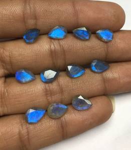 Lot of <b>10</b> Natural Labradorite Blue Flashy Cabochon Gemstones Mix Shape Loose Stones for Jewelry Making - Product Image 5
