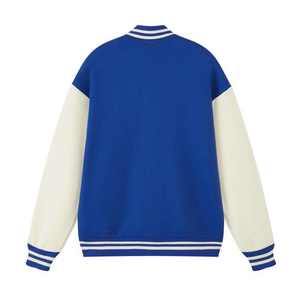Chaqueta universitaria de alta calidad de fabricante OEM para hombre, chaqueta universitaria de béisbol personalizada con mangas de cuero de chenilla bordadas - Product Image 6