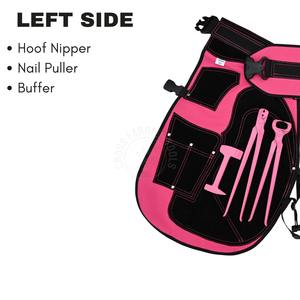 Kit d'outils de maréchal-ferrant en gros : Pince à sabots, extracteur de sabots, clincher, testeur de douleur et tampon avec tablier en cuir réglable - Product Image 3