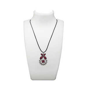 Urthn 1112705A Colgante plateado con gargantilla de moda con piedra turquesa Rosa Collar - Product Image 1