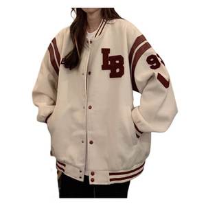 Top Trending Women Varsity Jacket Alta calidad por encargo Logo Color sólido Mujeres Varsity Jacket - Product Image 3