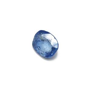 Saphir bleu naturel non chauffé 5,89 carats, taille ovale, avec des nuances jaunes, grises et roses émeraude radiantes - Product Image 3