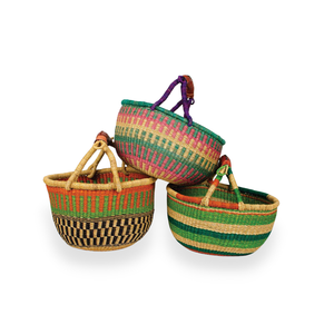 High Quality Bohemian Decorative Bolga <b>Seagrass</b> African <b>Basket</b> Handmade <b>Storage</b> <b>Basket</b> with Handle - Product Image 5