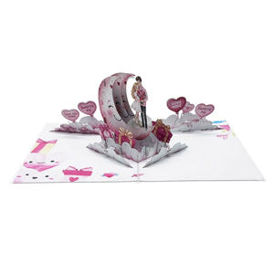 Best Seller Top Trending Handmade 3D Pop Card Custom Design Love Moon <b>Paper</b> Art Offset Printing - Product Image 4
