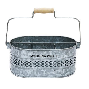 Porte-ustensiles galvanisé Porte-ustensiles de bonne qualité, fait à la main, en forme de rectangle Porte-ustensiles de créateur - Product Image 5