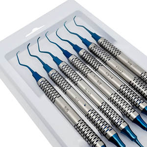 Ensemble de curettes gracey en titane bleu creux-7 instruments dentaires pour le détartrage de précision et le rabotage des racines-instruments chirurgicaux - Product Image 2
