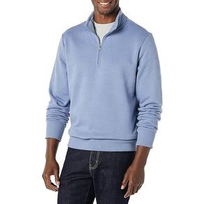 <b>Men's</b> Half <b>Zip</b> <b>Quarter</b>-<b>Zip</b> <b>Fleece</b> Pullover Sweatshirt with O-Neck Collar Zipper Hoodie-Winter Casual Solid OEM Service - Product Image 1