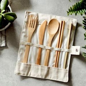Vietnam manufacturer bamboo cutlery <b>set</b> for outdoor picnic camping sustainable travel <b>utensil</b> kit - Product Image 4
