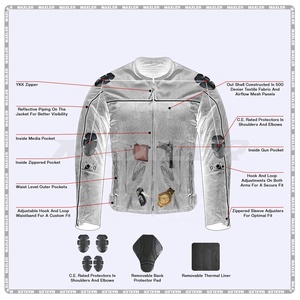 Latest Design Men's Motorcycle Textile Auto Racing Riding Wear <b>Jacket</b> CE Approved Protectors 600/1000-D Cordura Summer/Winter - Product Image 6