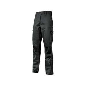 Pantalones DE TRABAJO BELGRADO de poliéster-algodón de carbono negro con estiramiento mecánico, ropa de trabajo, color negro - Product Image 1