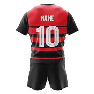 Tenues de rugby et de football pour hommes de haute qualité, logo personnalisé, respirantes, 100% polyester, ensembles ajustés en usine, très vendus - Product Image 5
