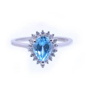 Anillo de Topacio Azul de plata de ley 925, anillo hecho a mano - Product Image 1