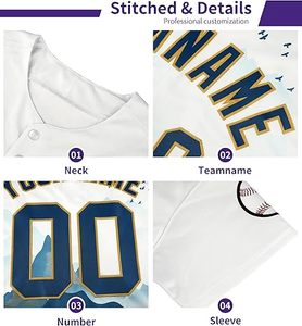 เสื้อเจอร์ซีย์เบสบอลติดกระดุมปรับแต่งได้สำหรับผู้ใหญ่ดีไซน์ไม่เหมือนใครระบายอากาศได้ทำให้โรงงานใส่เบสบอลซอฟต์บอล - Product Image 2