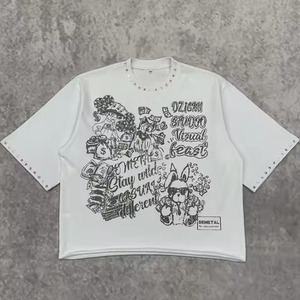 Venta al por mayor de camisetas con logotipo personalizado para hombres 100% algodón Camiseta holgada de corte pesado 260 Gsm Streetwear camiseta para hombres - Product Image 5