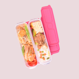 SB Tech Stackable Rectangle Plastic <b>Lunch</b> <b>Box</b> 2 <b>Compartments</b> Leak Proof Bpa Free Dual Tier High Capacity Korean Style - Product Image 6