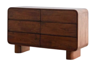 Round Chest 6 Drawer <b>sideboard</b> with edges curved to give it a sleek and classic look - Product Image 2