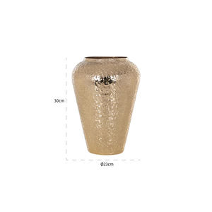 แจกันดอกไม้โลหะทำด้วยมือสีทองสำหรับอุปกรณ์ตกแต่งบ้าน - Product Image 3