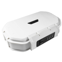 Caja Fuerte de Playa Multiusos ABA ARV-S2828, Impermeable, de Aleación de Zinc, con Cerradura de Combinación Reajustable, Negra/Blanca, para Uso en Interiores y Exteriores