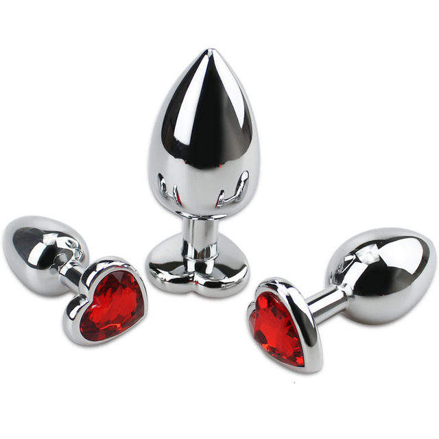 High Steel Bondage Anal Butt Plug with Heart Shape