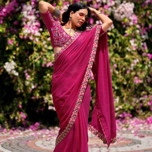 Diseñador impresionante tradicional pakistaní boda étnica elegante Sari hermosa seda suave Georgette alta calidad fiesta desgaste Saree - Product Image 1