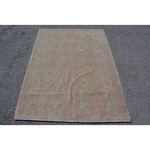 Alfombra de 4.6x6.4 pies, Alfombra Turca Vintage, Alfombra de Lana Marrón - Product Image 1