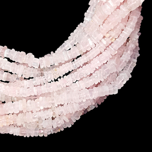 Natural Rose Quartz Smooth <b>Heishi</b> Square Shape Beads 4-5mm Quartz Stone Loose Gemstone Beads for Jewelry Making From India - Product Image 2