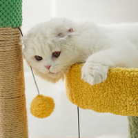 Tour pour chat en chanvre et cactus, multi-niveaux, avec lit surélevé de 30 cm et poteau à gratter en sisal, pour tous les chats d'intérieur - Vente en gros