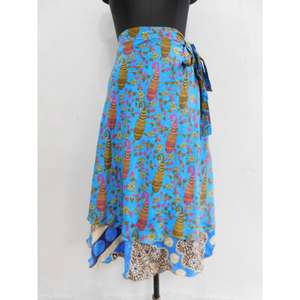 Fabricante indio, vestido de Estilo Vintage reversible de seda suave para mujer, faldas envolventes mágicas transpirables, venta al por mayor a granel - Product Image 1