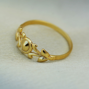 Dainty Floral Ring Brass Jewelry for Women 18k Gold Plated Minimalist <b>Leaf</b> Design Wholesale Rings - Product Image 4