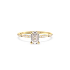 REYES Bague en or jaune massif brillant 14K CVD HPHT en diamant cultivé en laboratoire Cadeau d'anniversaire de mariage classique Bijoux fins pour femmes - Product Image 2