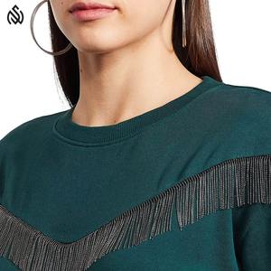 Sudaderas extragrandes de lana con logotipo personalizado para mujer, sudaderas transpirables de invierno con cuello redondo y estampado de letras teñidas lisas de talla grande en blanco - Product Image 5