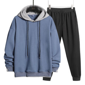 Ensemble survêtement personnalisé en molleton épais surdimensionné pour hommes, deux pièces, streetwear, fournisseur de survêtement - Product Image 2