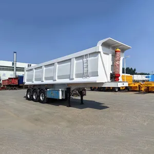 Hecho en China Heavy Duty Hydraulic Tri 3 4 Axle 60 80 Tons Semirremolque de descarga trasera en forma de U a la venta